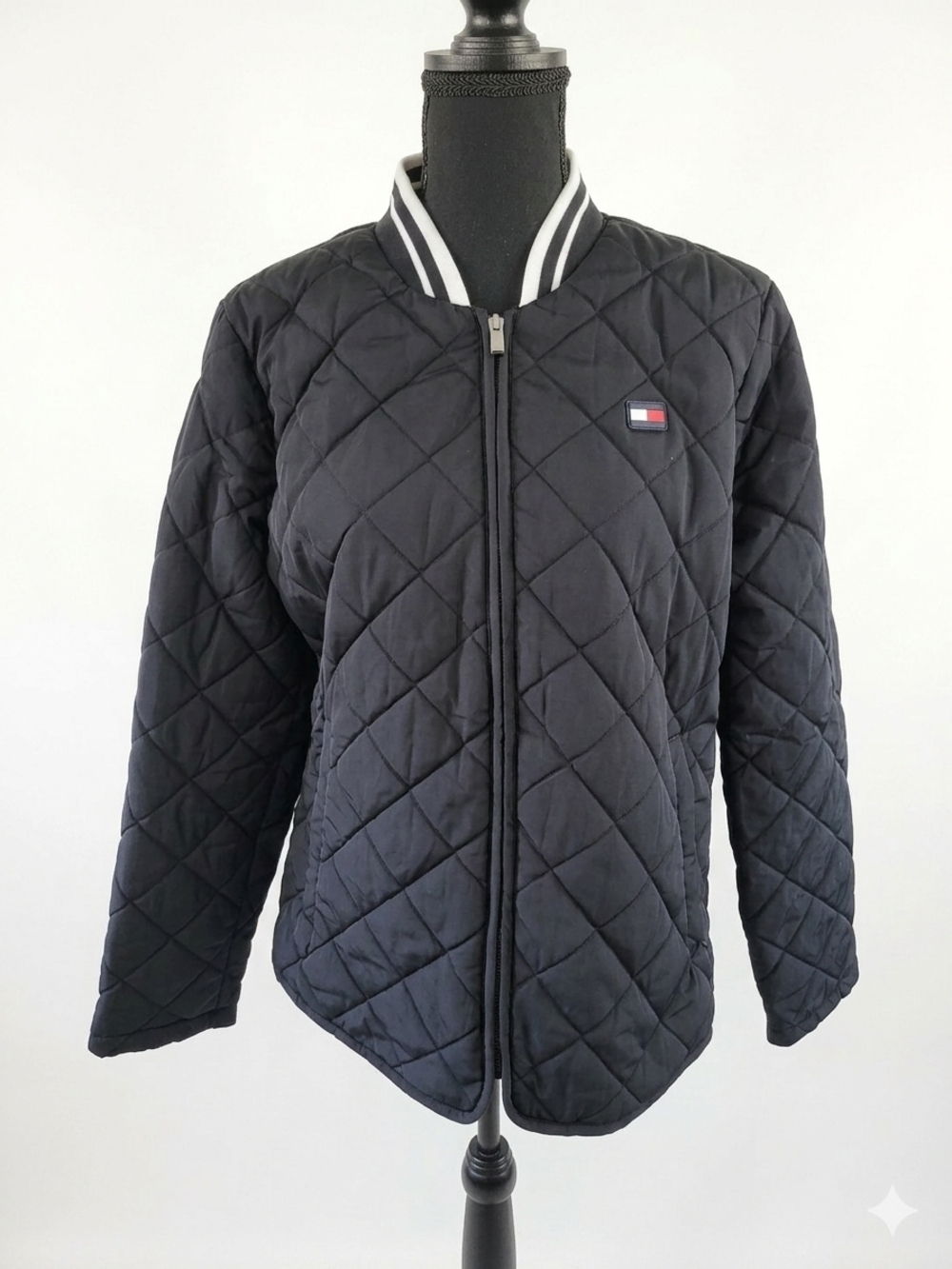 Tommy Hilfiger Women's Black Quilted Bomber Jacket